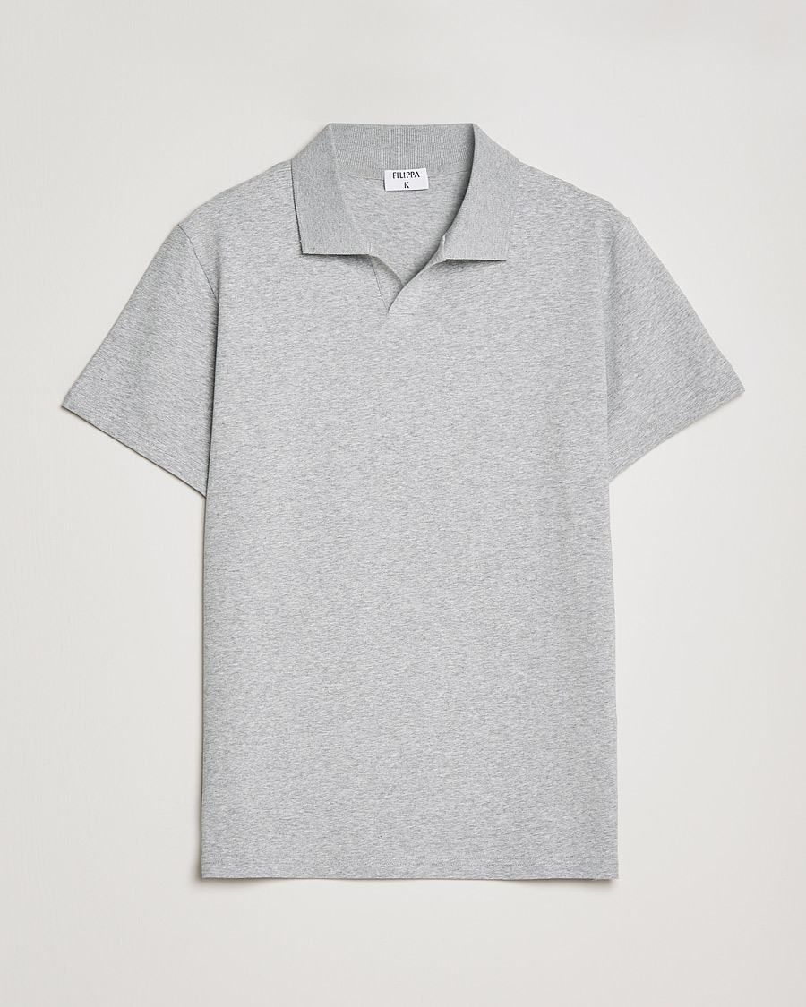 Homme | Polos | Filippa K | Soft Lycra Polo Tee Light Grey Melange