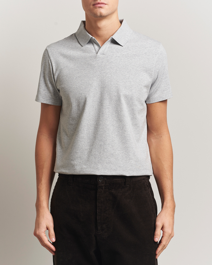 Homme | Polos | Filippa K | Soft Lycra Polo Tee Light Grey Melange