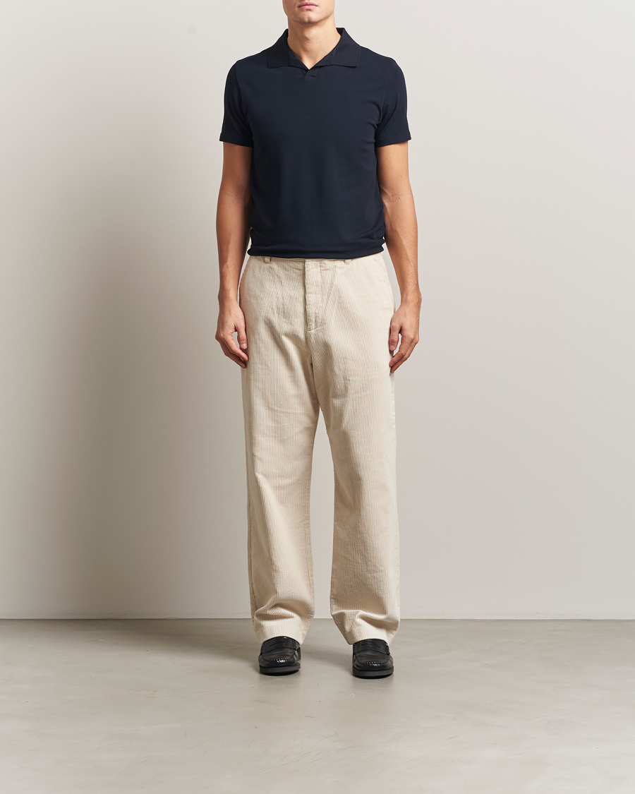Homme | Polos | Filippa K | Soft Lycra Polo Tee Navy
