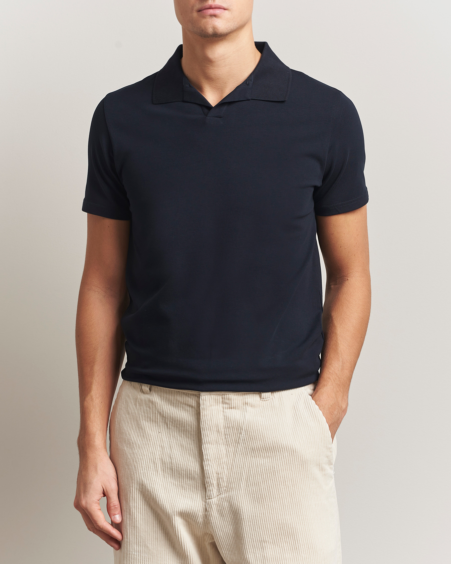 Homme | Polos | Filippa K | Soft Lycra Polo Tee Navy