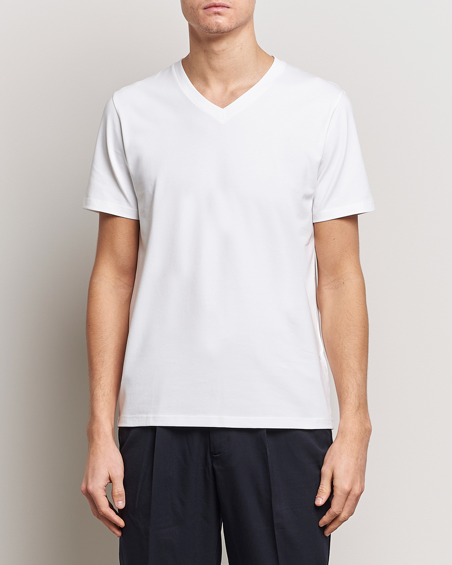 Homme | T-shirts À Manches Courtes | Filippa K | Soft Lycra V-Neck Tee White