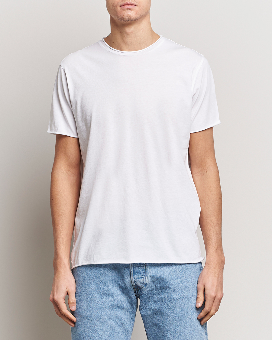 Homme | T-Shirts Blancs | Filippa K | Roll Neck Crew Neck Tee White