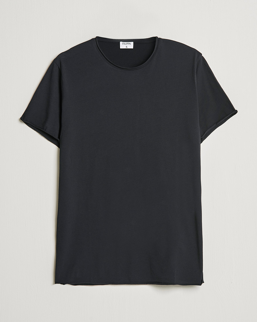 Homme | T-shirts | Filippa K | Roll Neck Crew Neck Tee Black