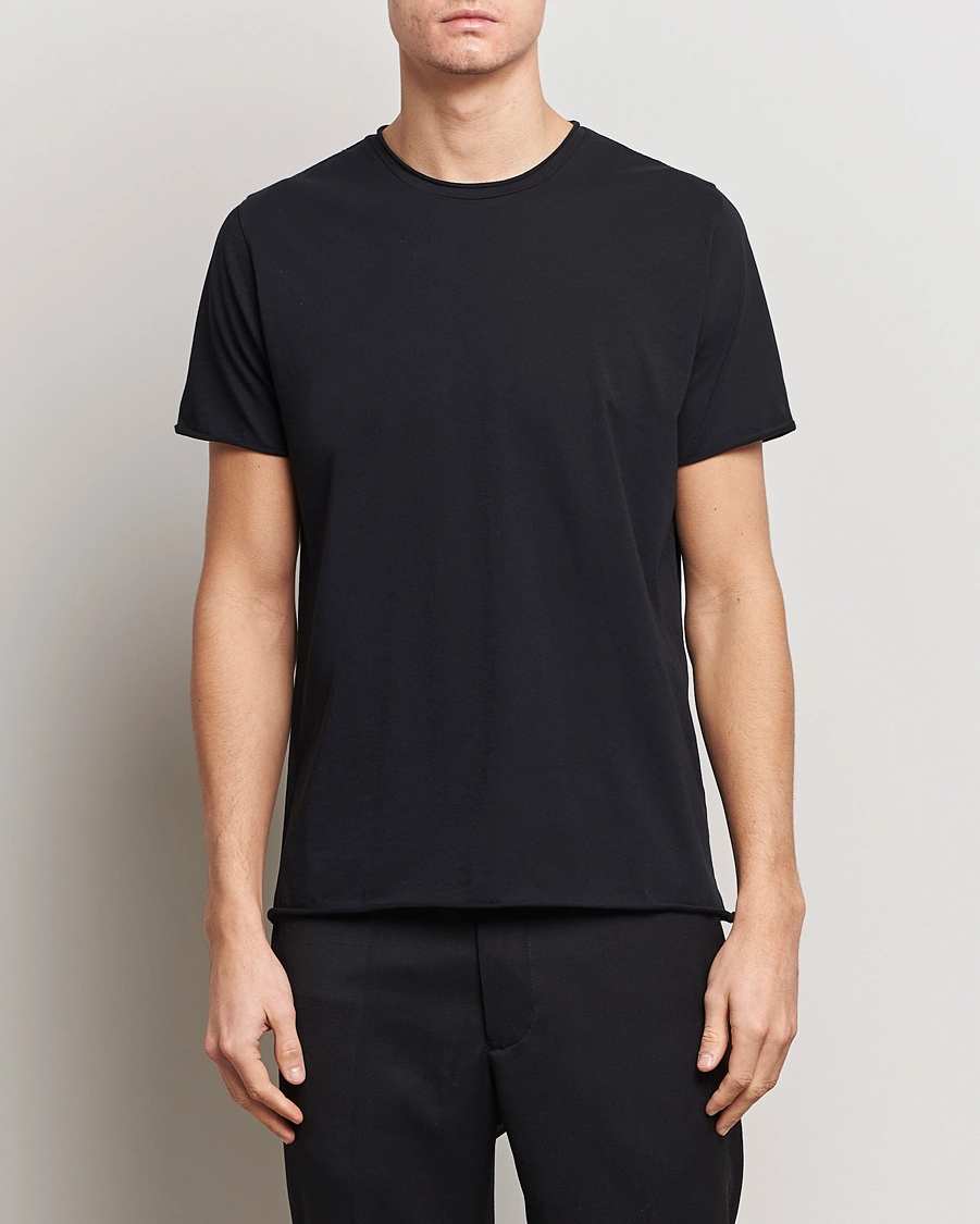 Homme | T-Shirts Noirs | Filippa K | Roll Neck Crew Neck Tee Black