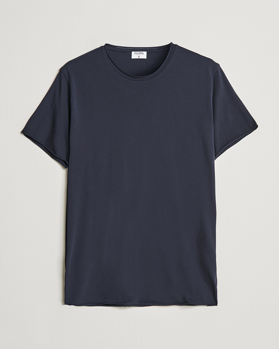 Homme | T-shirts | Filippa K | Roll Neck Crew Neck Tee Navy