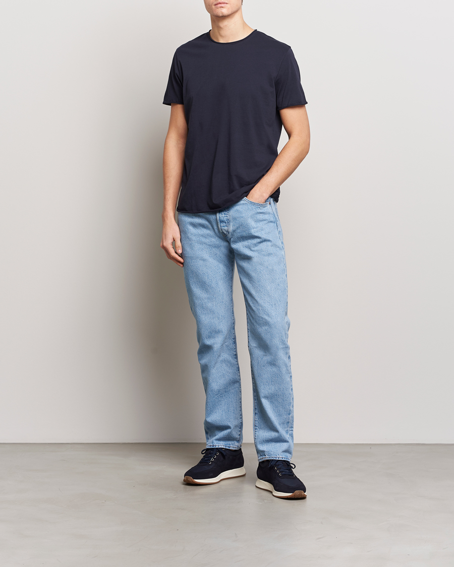 Homme | T-shirts | Filippa K | Roll Neck Crew Neck Tee Navy