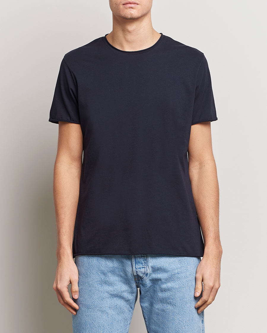Homme | T-shirts | Filippa K | Roll Neck Crew Neck Tee Navy