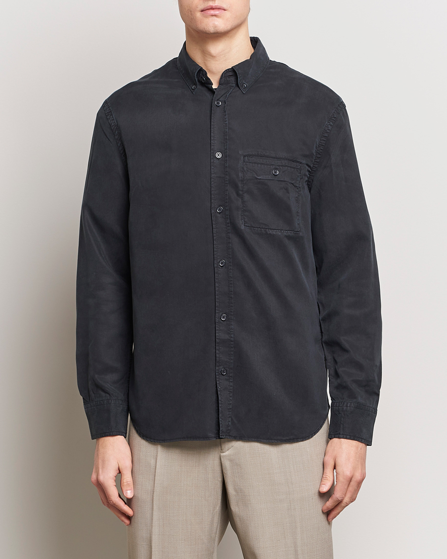 Homme | Chemises Décontractées | Filippa K | Zachary Tencel Shirt Almost Black
