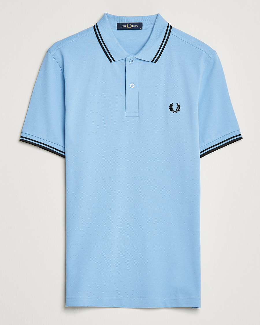 Homme | Polos | Fred Perry | Twin Tip Polo Sky Blue Black