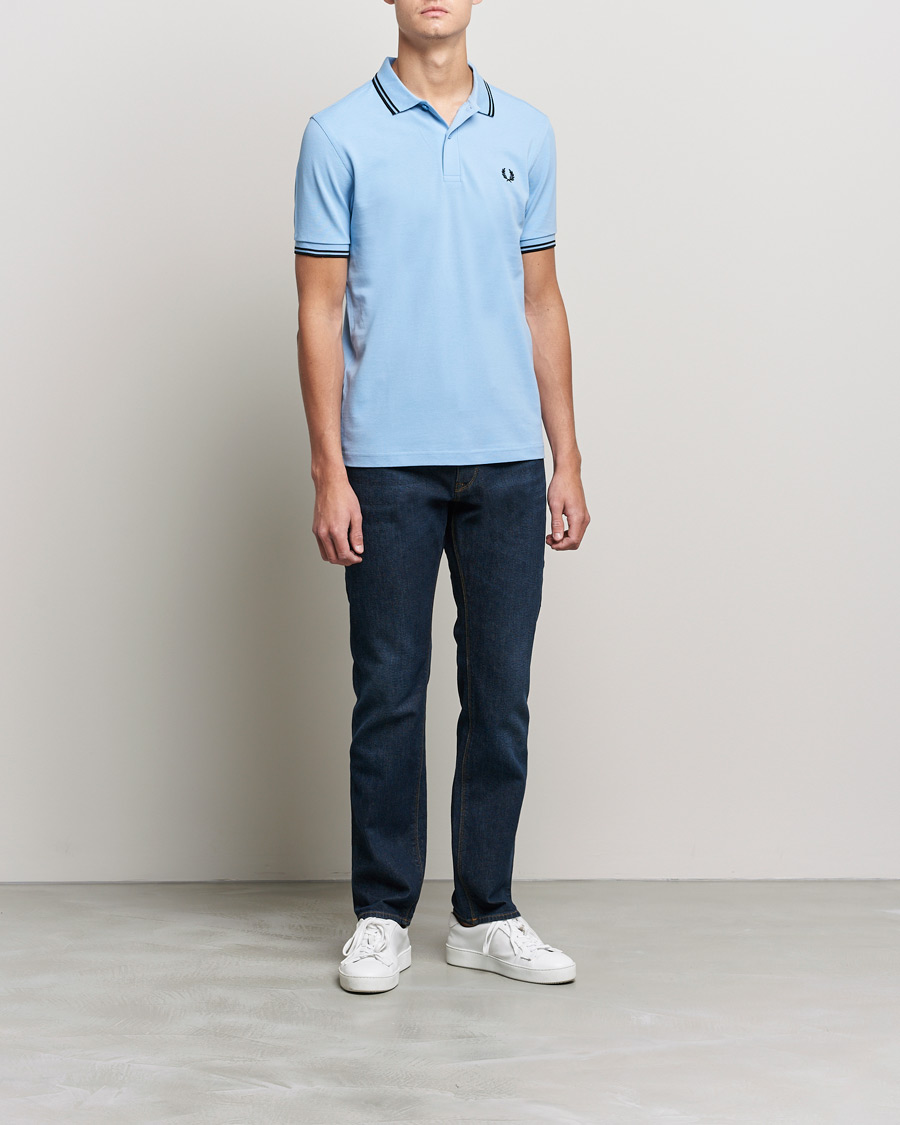 Homme | Polos | Fred Perry | Twin Tip Polo Sky Blue Black