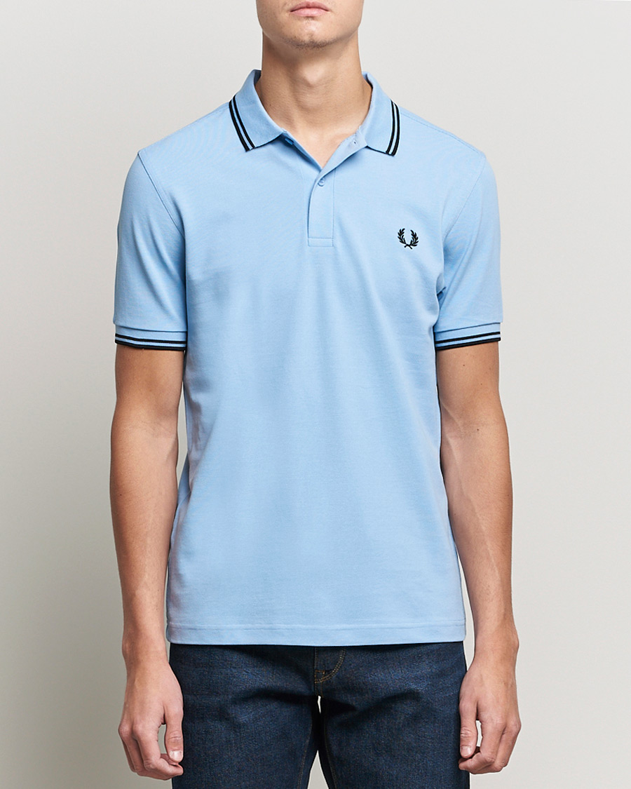 Homme | Polos | Fred Perry | Twin Tip Polo Sky Blue Black