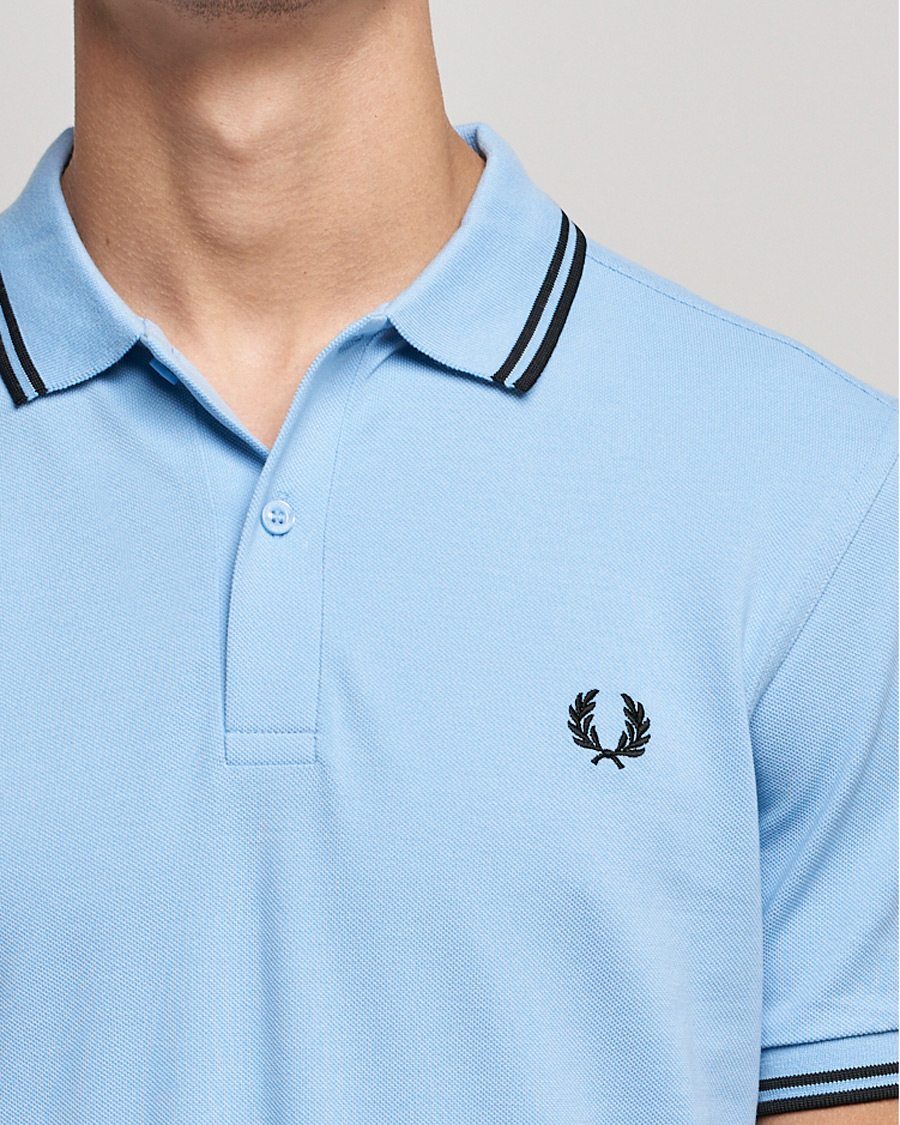 Homme | Polos | Fred Perry | Twin Tip Polo Sky Blue Black