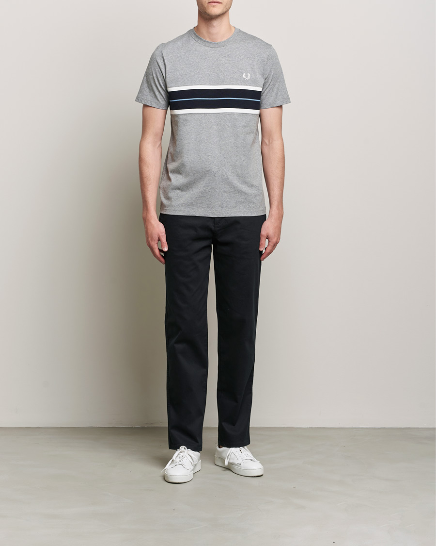 Homme | T-shirts | Fred Perry | Tram Line Pannel Tee Steel Marl