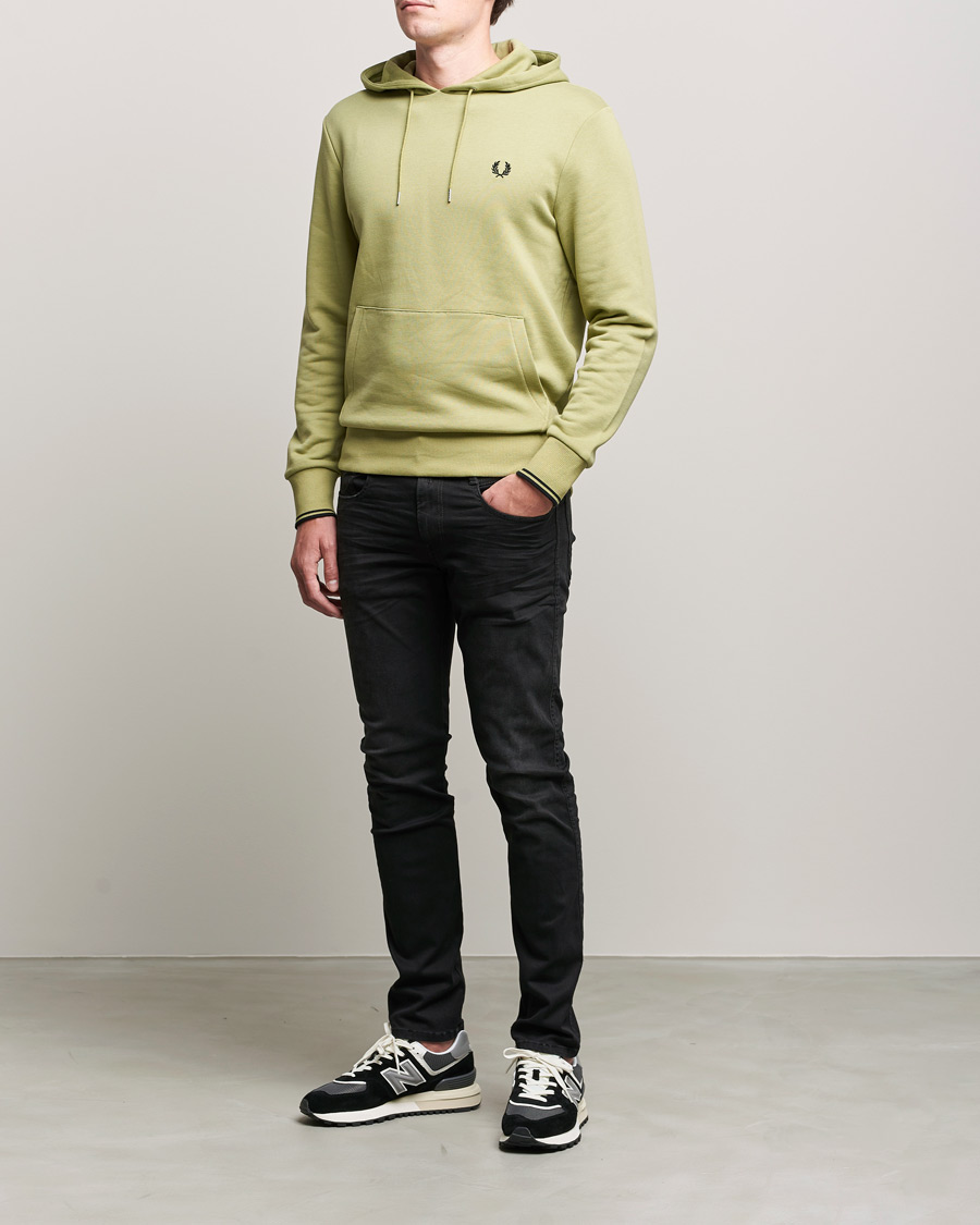 Homme | Pulls Et Tricots | Fred Perry | Tipped Hooded Sweatshirt Sage Green