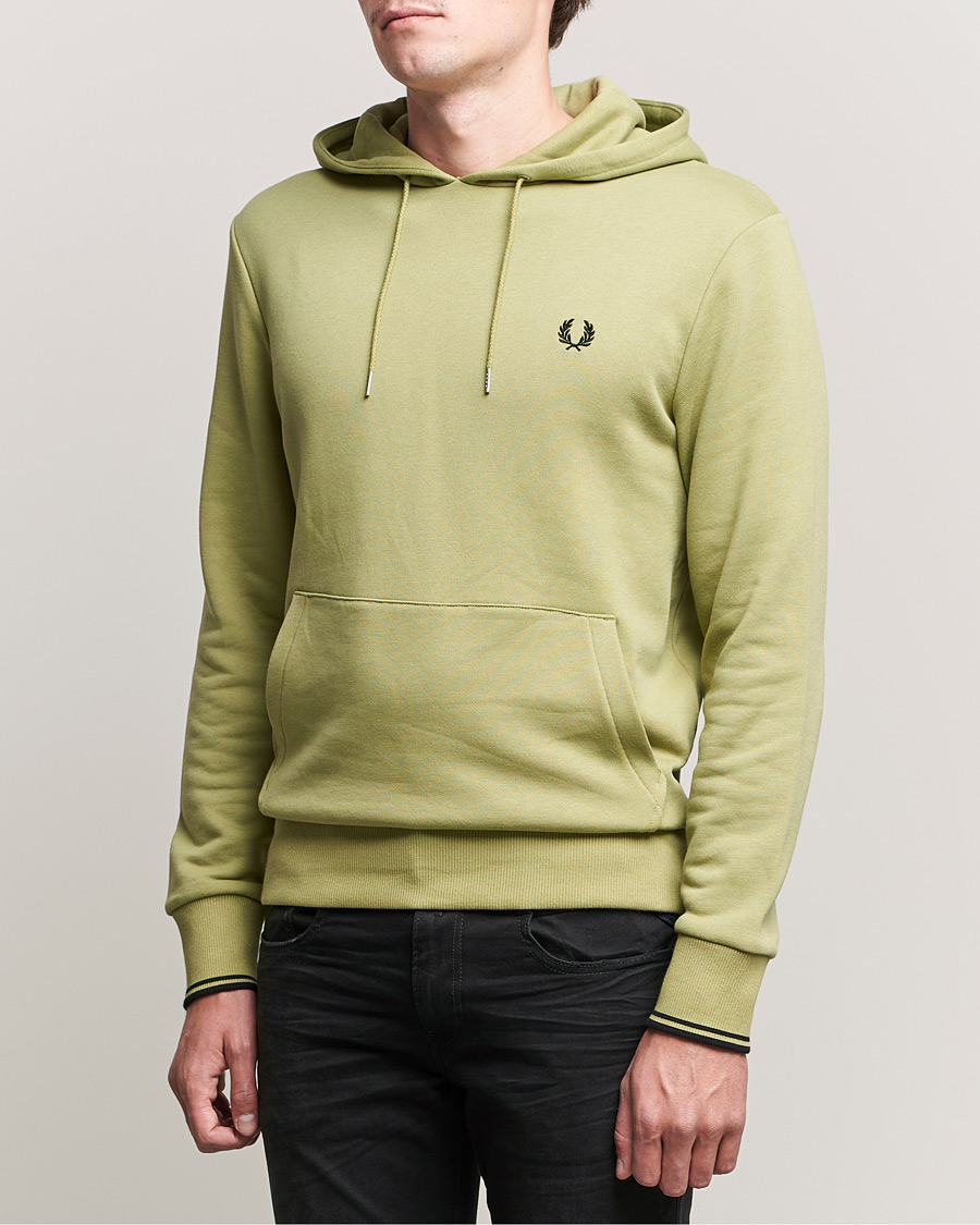 Homme | Pulls Et Tricots | Fred Perry | Tipped Hooded Sweatshirt Sage Green