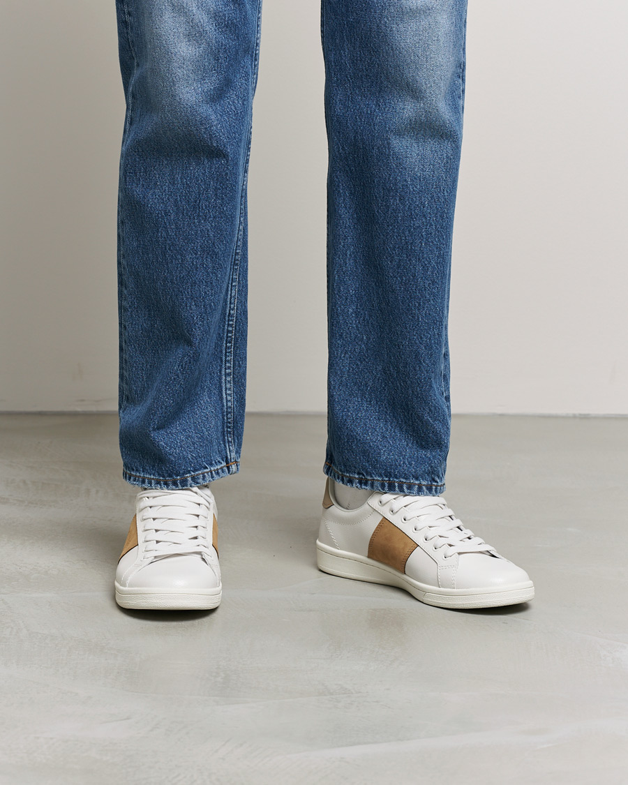 Homme | Fred Perry B721 Pique Embossed Leather Sneaker Porcelain | Fred Perry | B721 Pique Embossed Leather Sneaker Porcelain