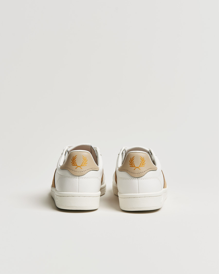 Homme | Fred Perry B721 Pique Embossed Leather Sneaker Porcelain | Fred Perry | B721 Pique Embossed Leather Sneaker Porcelain