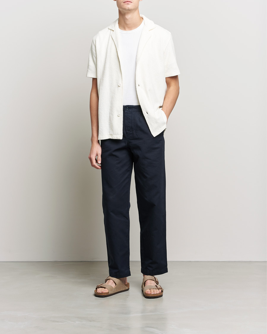 Homme | Chemises | Orlebar Brown | Howell Short Sleeve light Towelling Shirt White Sand