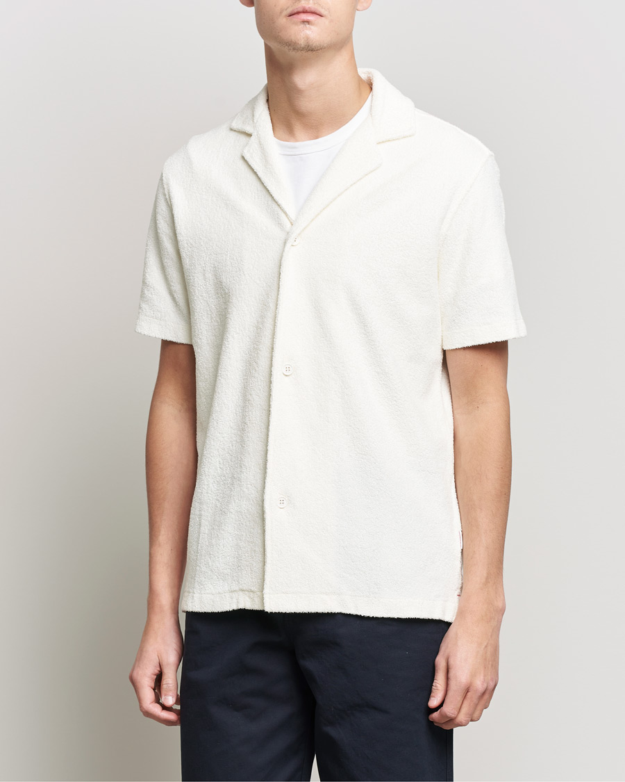 Homme | Chemises | Orlebar Brown | Howell Short Sleeve light Towelling Shirt White Sand