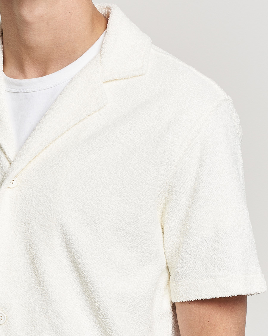 Homme | Chemises | Orlebar Brown | Howell Short Sleeve light Towelling Shirt White Sand