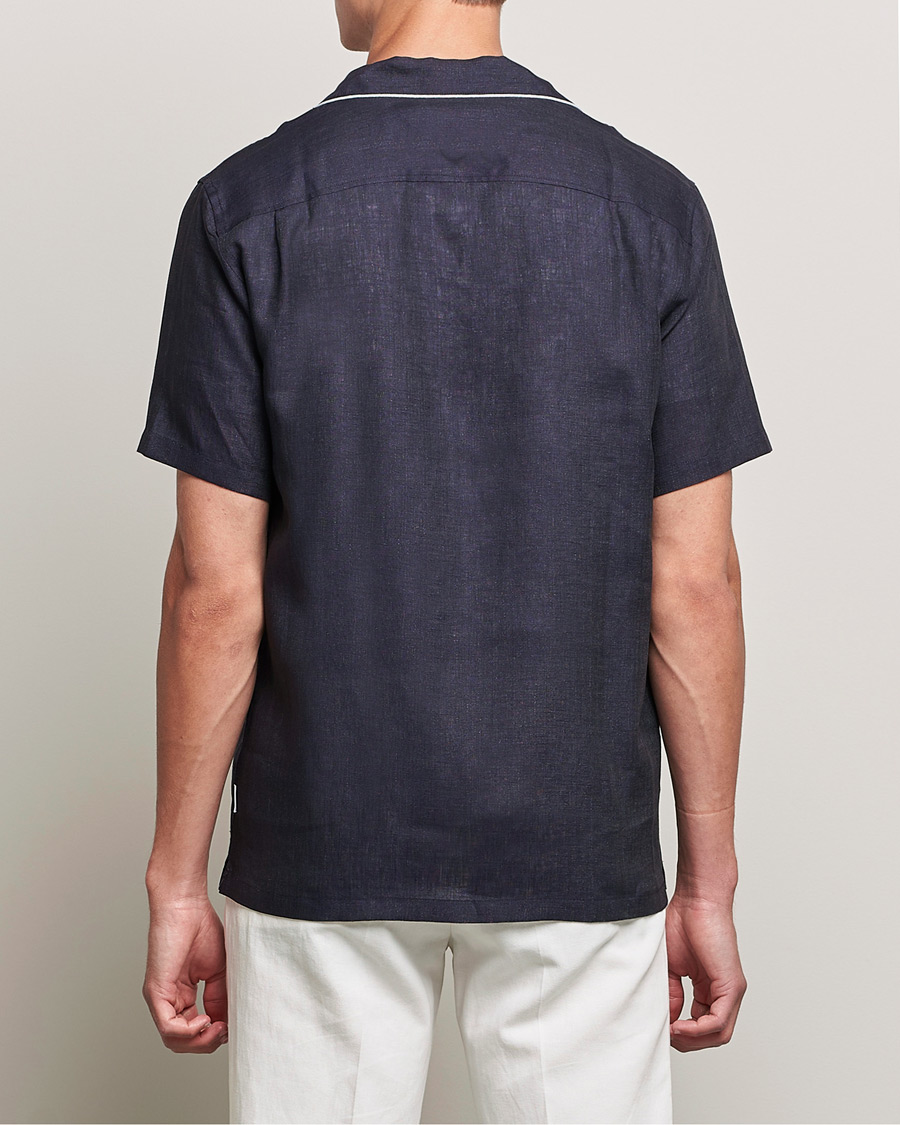 Homme | Chemises | Orlebar Brown | Hibbert Short Sleeve Linen Shirt Navy