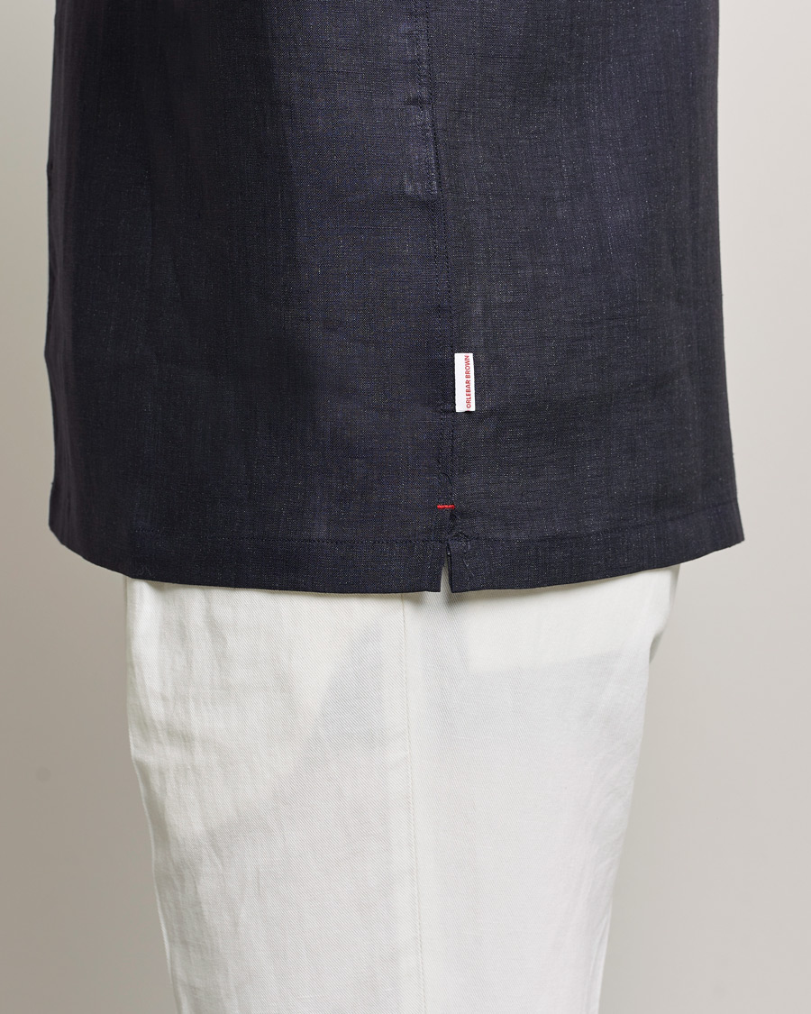 Homme | Chemises | Orlebar Brown | Hibbert Short Sleeve Linen Shirt Navy