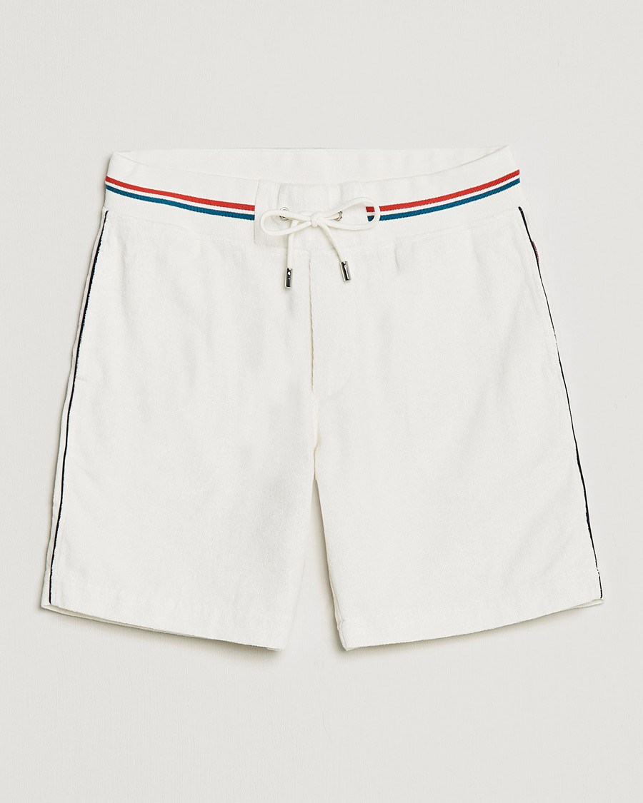 Homme | Shorts | Orlebar Brown | Afador OB Stripe Towelling Shorts White Sand