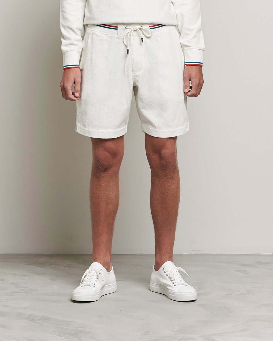 Homme | Shorts | Orlebar Brown | Afador OB Stripe Towelling Shorts White Sand