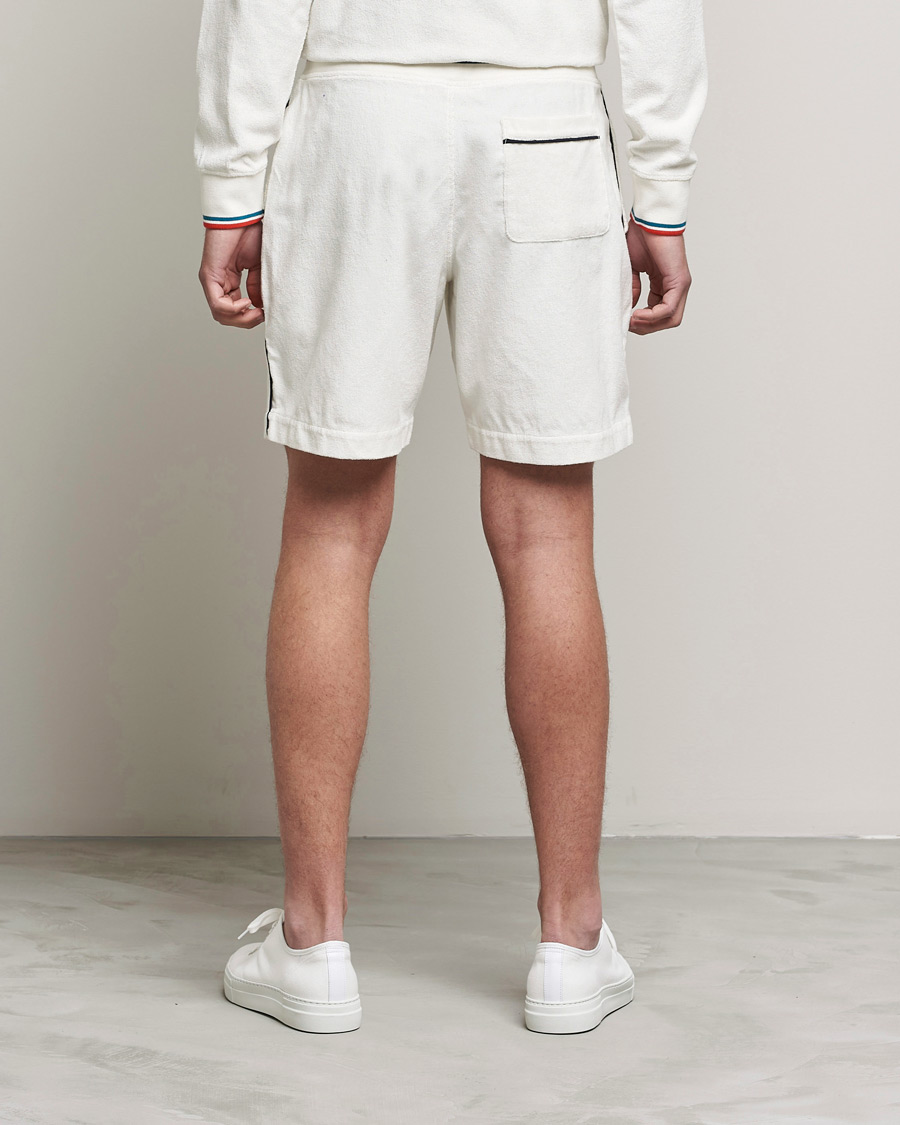 Homme | Shorts | Orlebar Brown | Afador OB Stripe Towelling Shorts White Sand