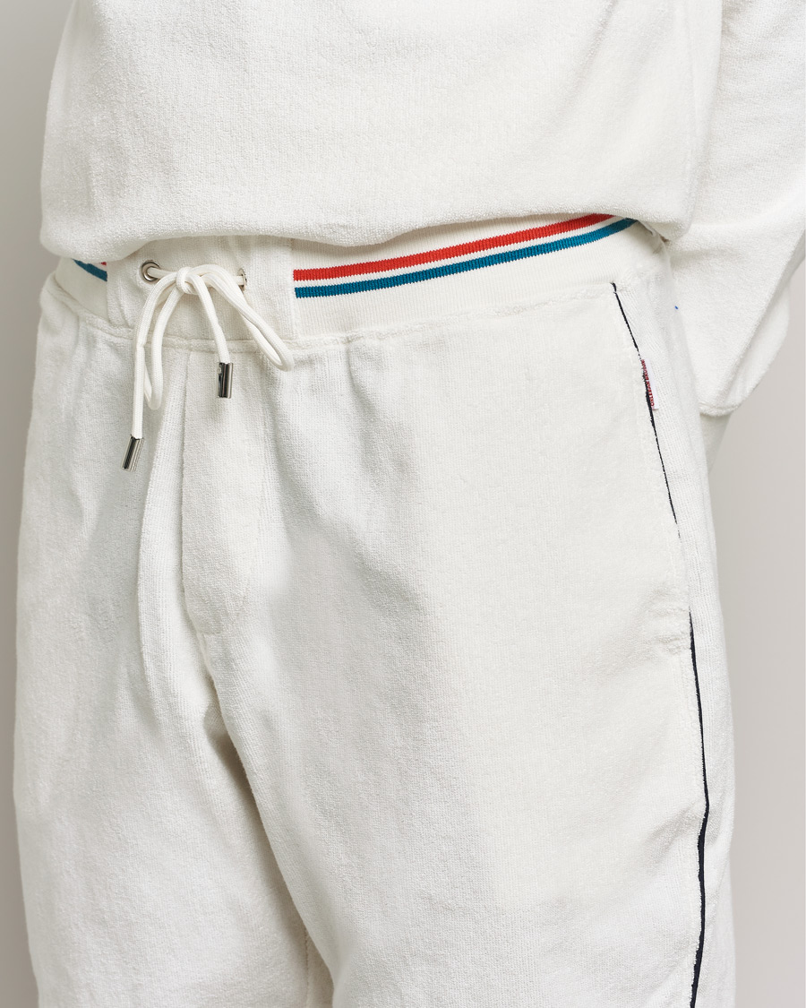 Homme | Shorts | Orlebar Brown | Afador OB Stripe Towelling Shorts White Sand