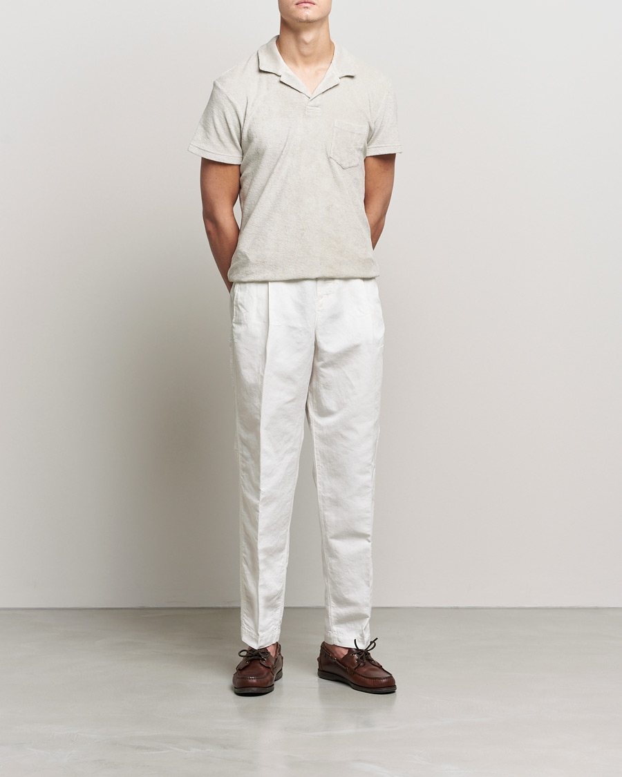 Homme | Pantalons | Orlebar Brown | Dunmore Linen/Cotton Trousers White Sand