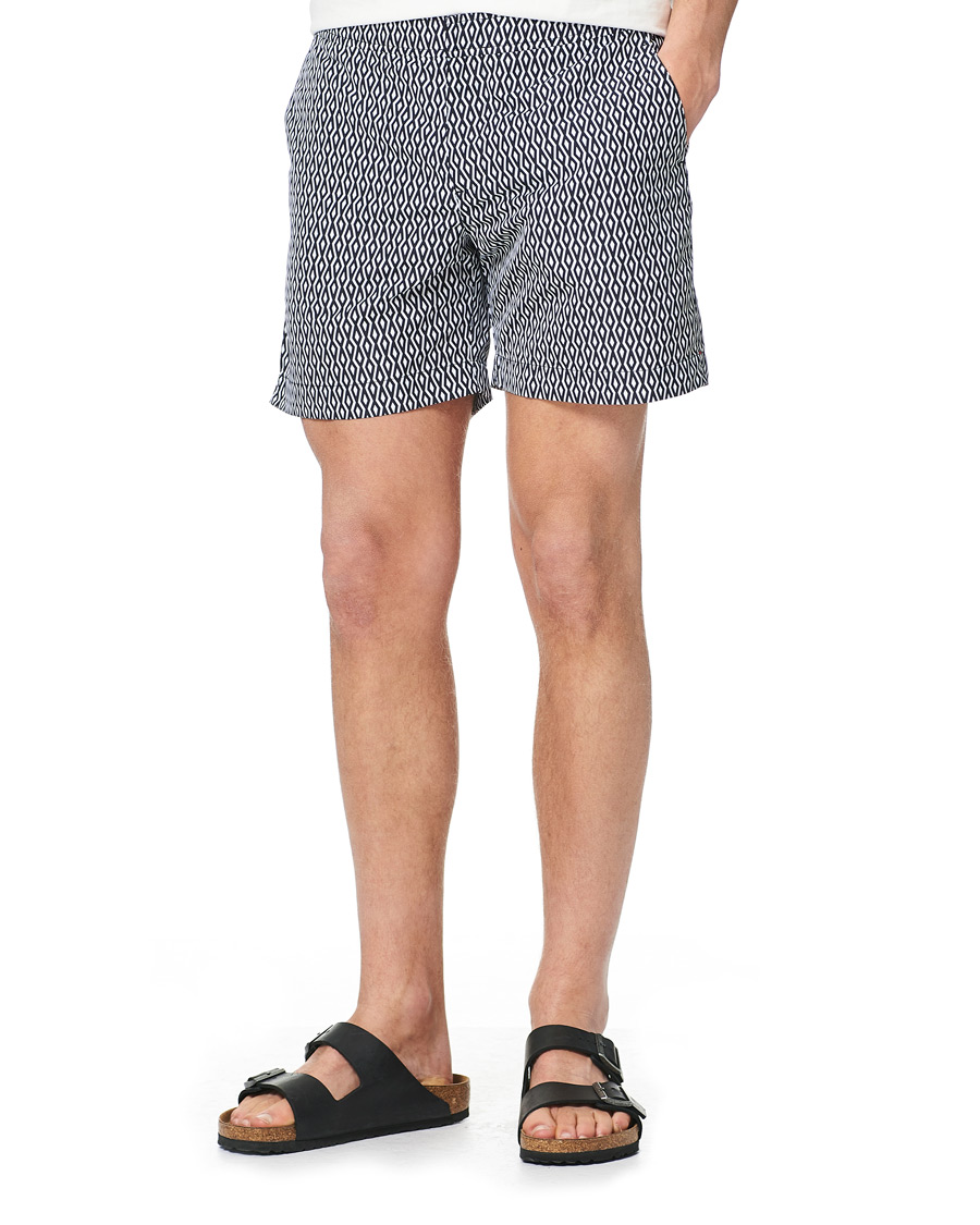 Homme | Maillots De Bain | Orlebar Brown | Bulldog Alado Printed Swimshorts Night Iris/White
