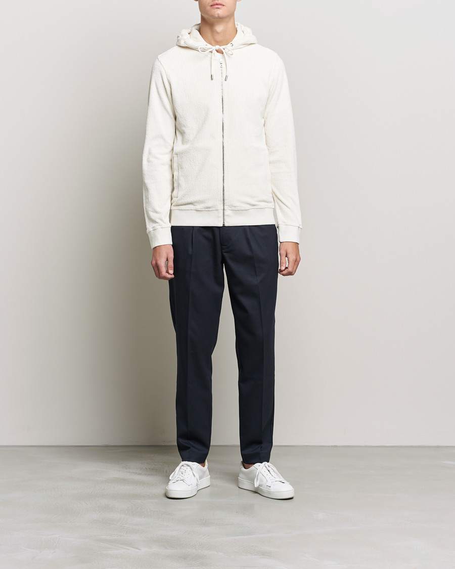 Homme | Pulls Et Tricots | Orlebar Brown | Matthers DN Towelling Racked Zip Hood White Sand