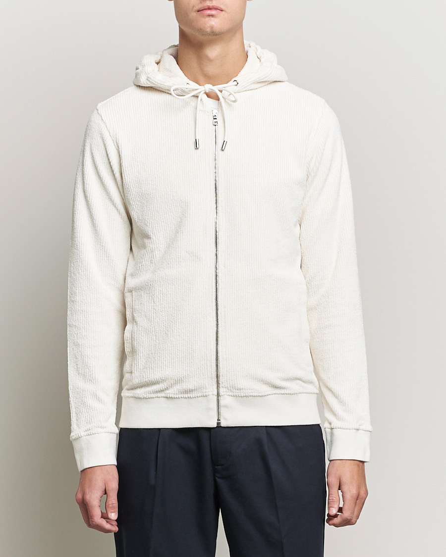 Homme | Pulls Et Tricots | Orlebar Brown | Matthers DN Towelling Racked Zip Hood White Sand