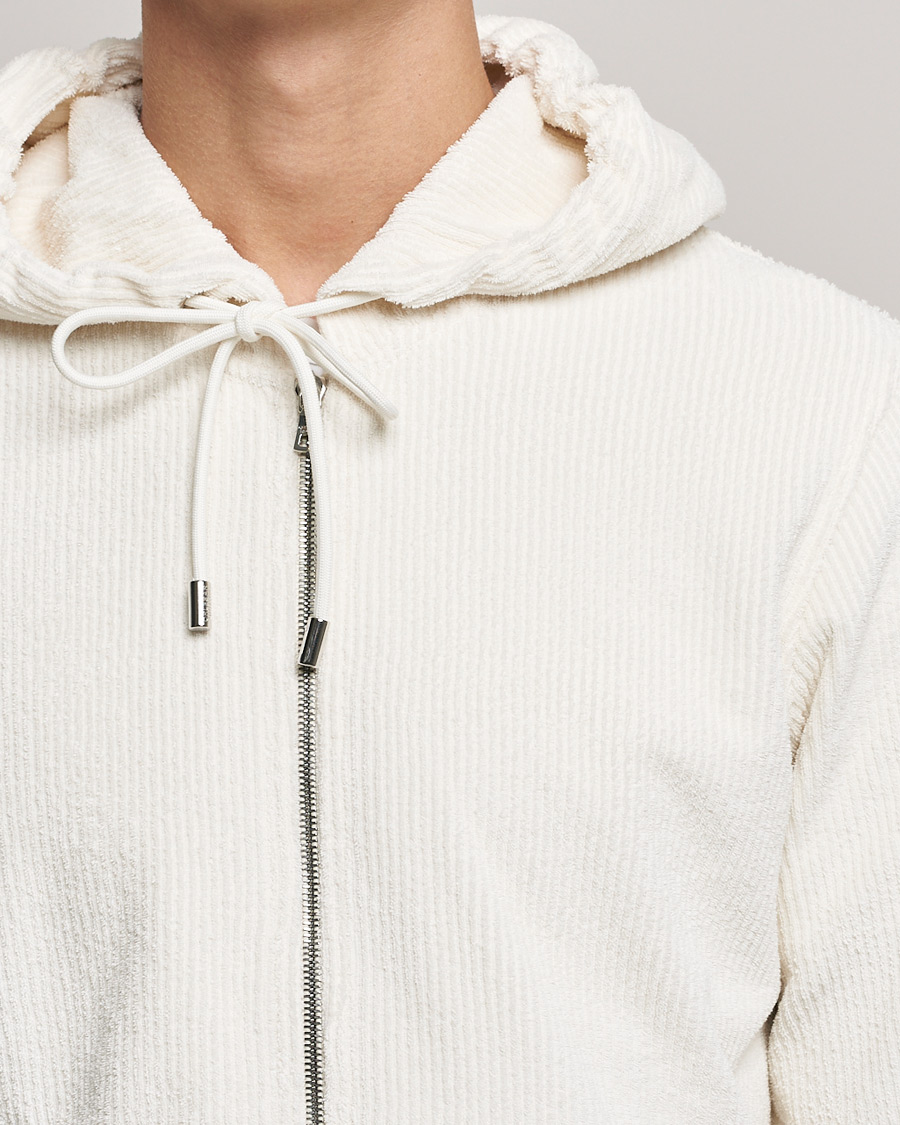 Homme | Pulls Et Tricots | Orlebar Brown | Matthers DN Towelling Racked Zip Hood White Sand