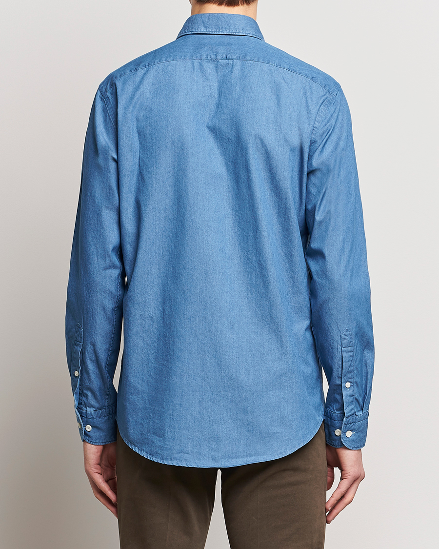 Homme | Chemises | Eton | Lightweight Casual Fit Denim Shirt Blue