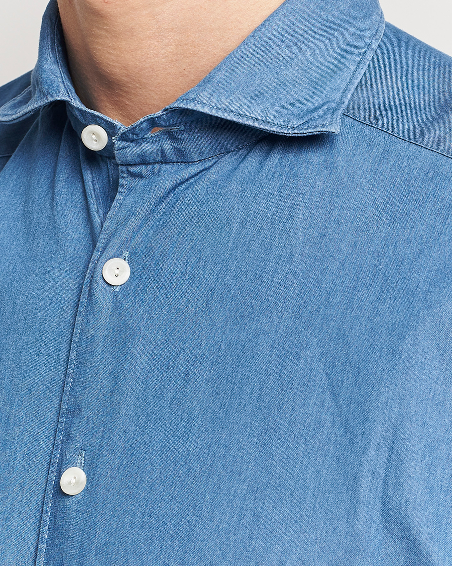 Homme | Chemises | Eton | Lightweight Casual Fit Denim Shirt Blue
