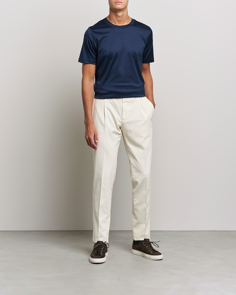 Homme | T-shirts | Eton | Filo Di Scozia Cotton T-Shirt Navy