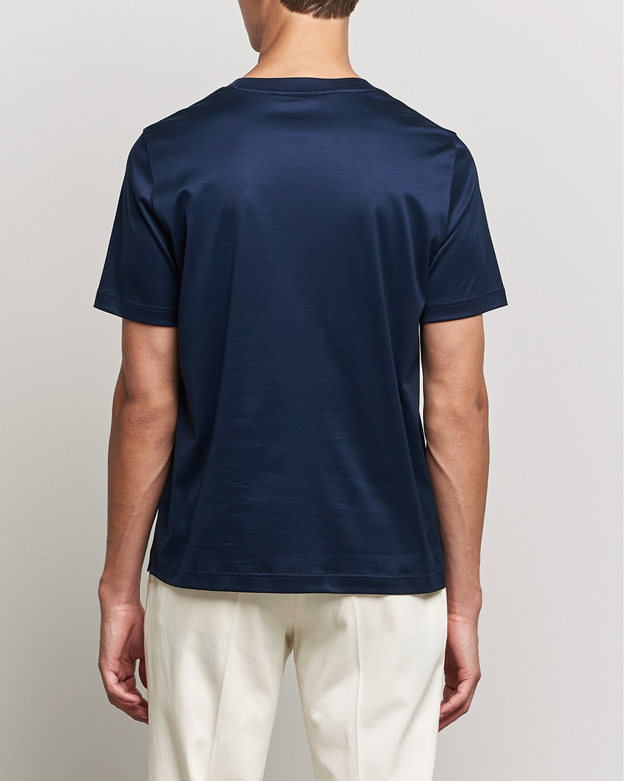Homme | T-shirts | Eton | Filo Di Scozia Cotton T-Shirt Navy