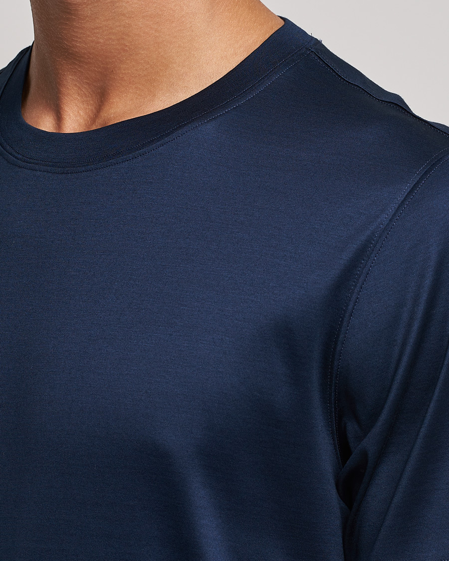 Homme | T-shirts | Eton | Filo Di Scozia Cotton T-Shirt Navy