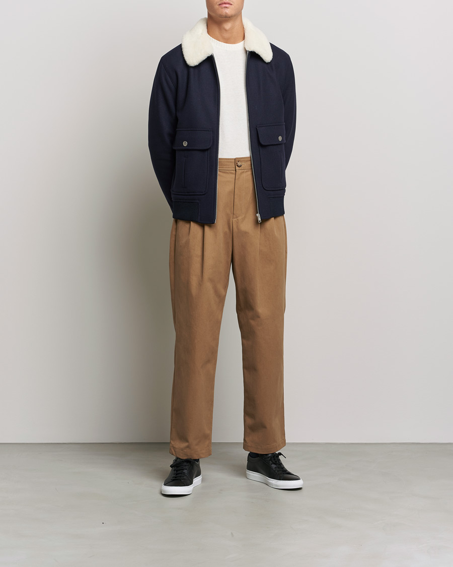 Homme | Manteaux Et Vestes | A.P.C. | Ben Shearling Bomber Jacket Navy