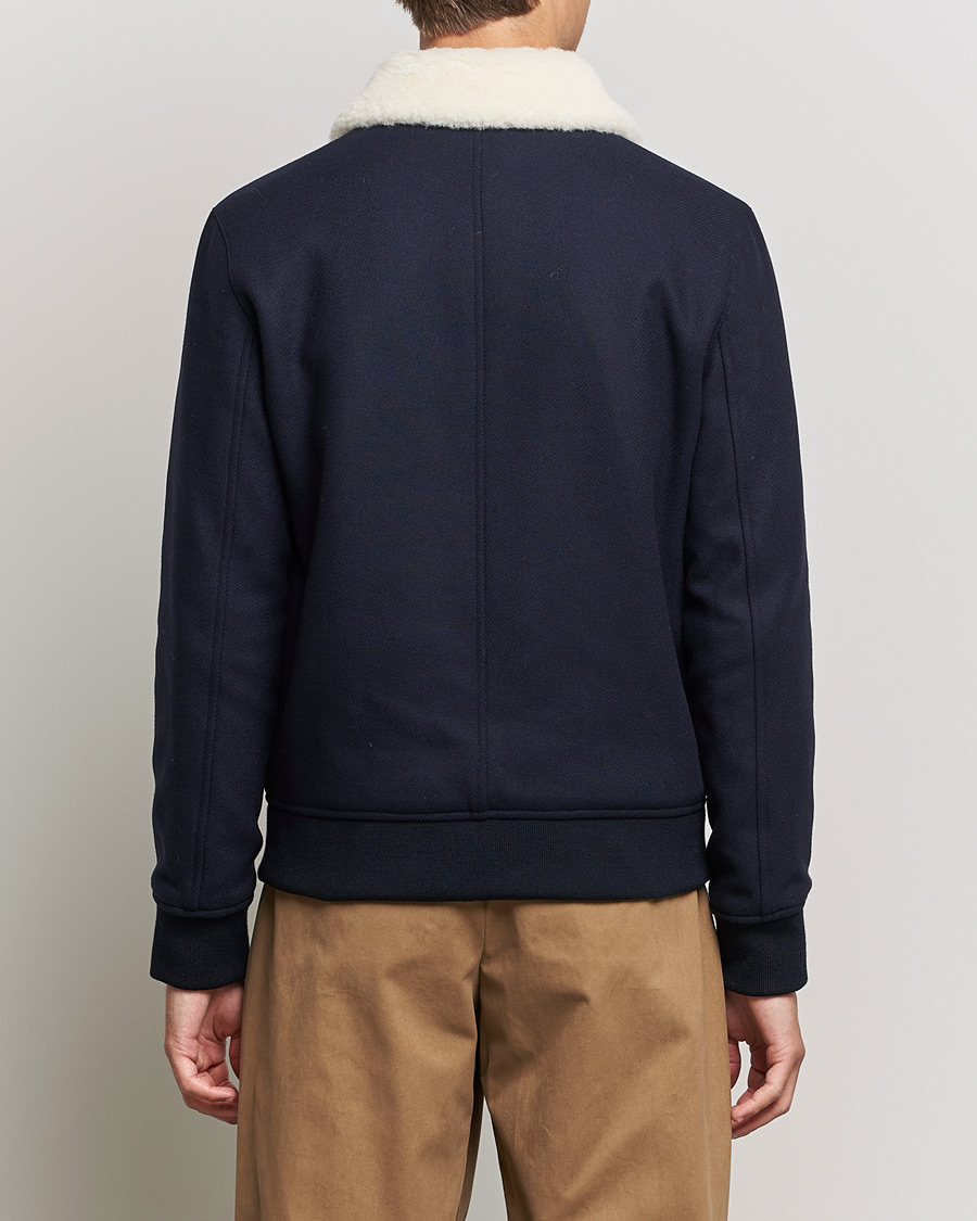 Homme | Manteaux Et Vestes | A.P.C. | Ben Shearling Bomber Jacket Navy