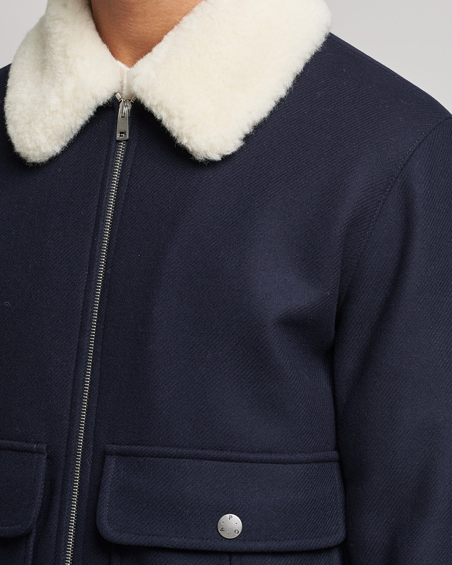 Homme | Manteaux Et Vestes | A.P.C. | Ben Shearling Bomber Jacket Navy