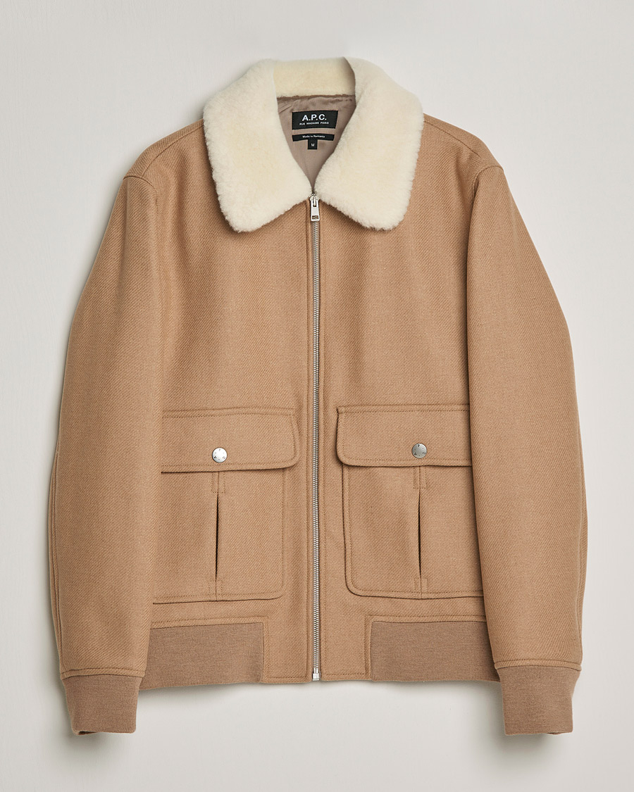 Homme | Manteaux Et Vestes | A.P.C. | Ben Shearling Bomber Jacket Beige
