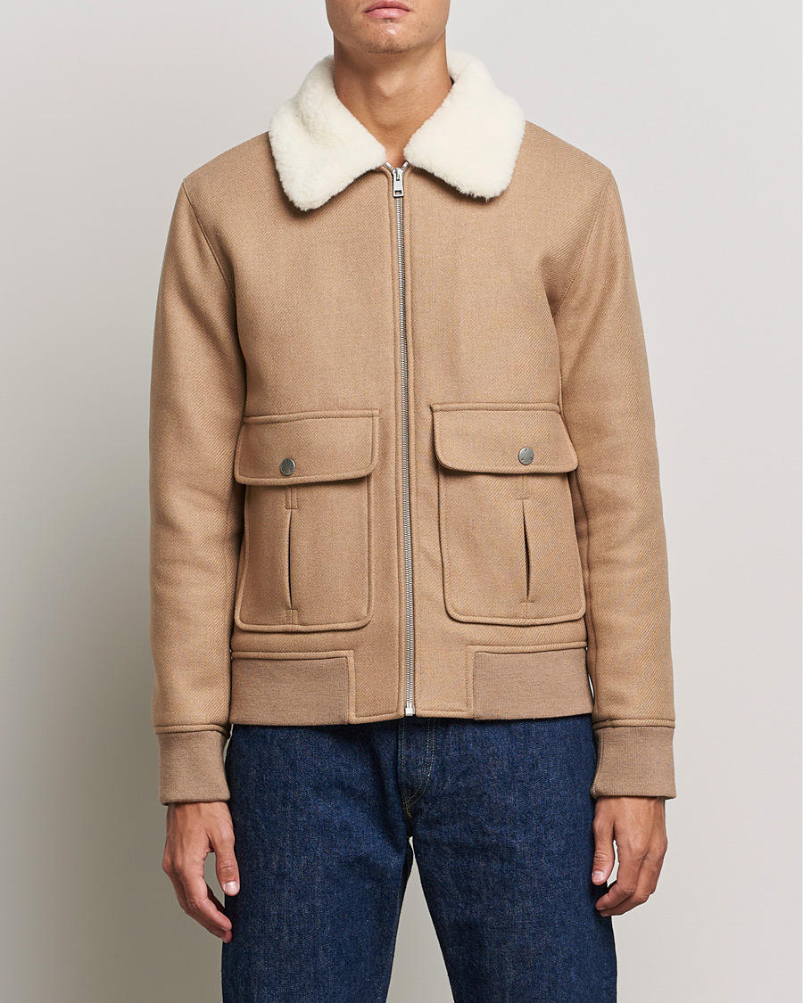 Homme | Manteaux Et Vestes | A.P.C. | Ben Shearling Bomber Jacket Beige
