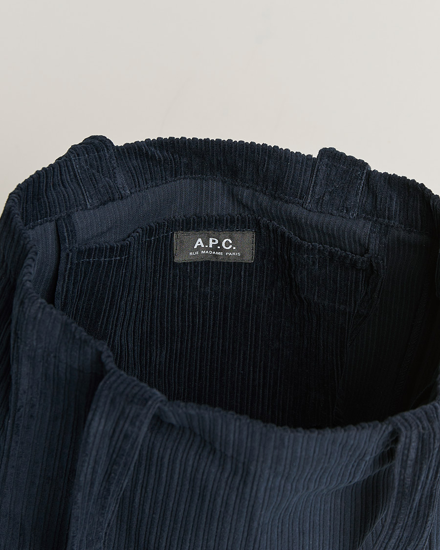 Homme | A.P.C. Lou Corduroy Tote Bag Navy | A.P.C. | Lou Corduroy Tote Bag Navy