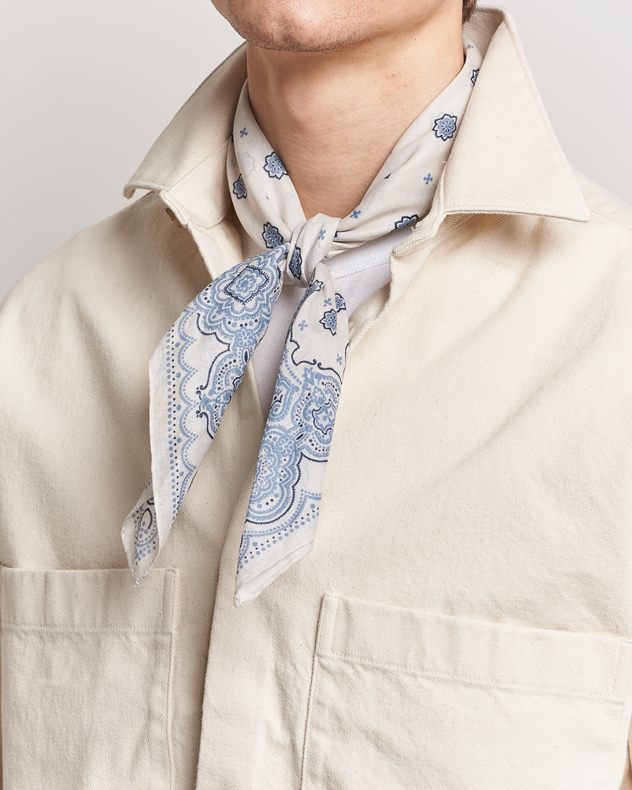 Homme | Amanda Christensen Cotton Voilé Printed Medallion Bandana Cream | Amanda Christensen | Cotton Voilé Printed Medallion Bandana Cream