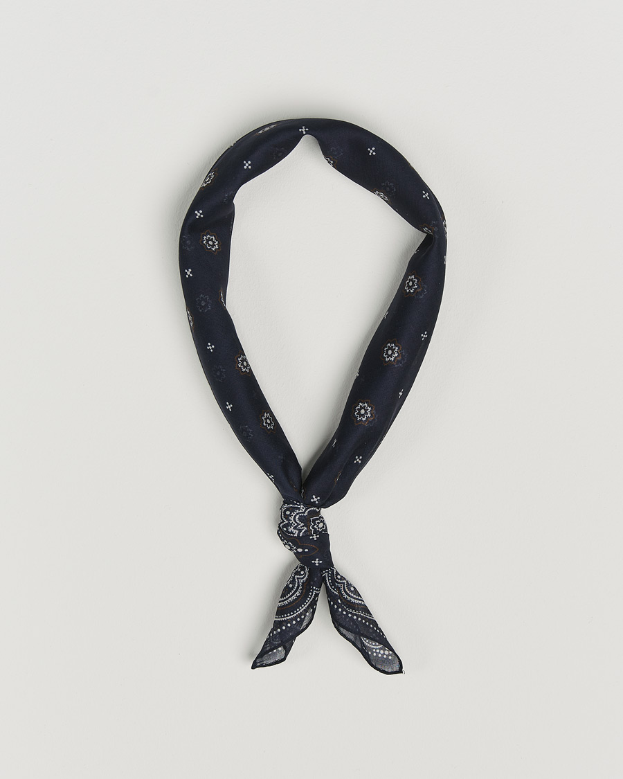 Homme | Amanda Christensen Cotton Voilé Printed Medallion Bandana Navy | Amanda Christensen | Cotton Voilé Printed Medallion Bandana Navy