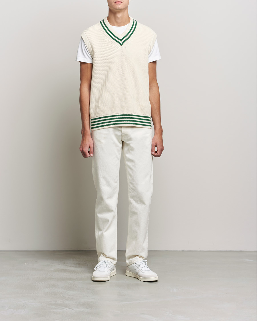 Homme | Pulls Et Tricots | GANT | Ribbed Cricket Knitted Slipover Creme