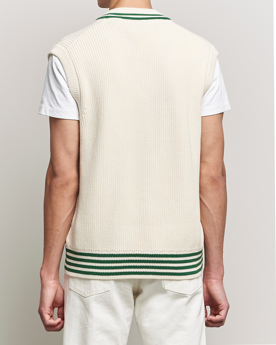 Homme | Pulls Et Tricots | GANT | Ribbed Cricket Knitted Slipover Creme